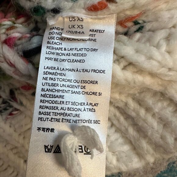 A by Anthropologie Pink Yellow Striped Chunky Oversized Boxy Sweater Size XS - Picture 5 of 7